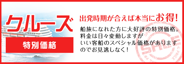 お得な特別価格・格安クルーズ